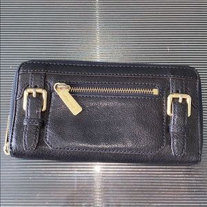 MK Navy Wallet w. Buckles & Zippers